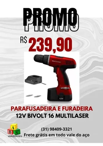 Parafusadeira e Furadeira 12v