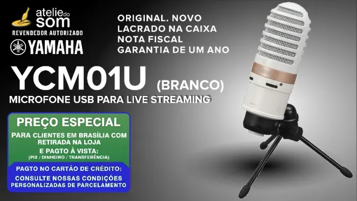 Yamaha Ycm01u Microfone Usb Podcast Streaming Branco Orignal Novo Gar 1 Ano