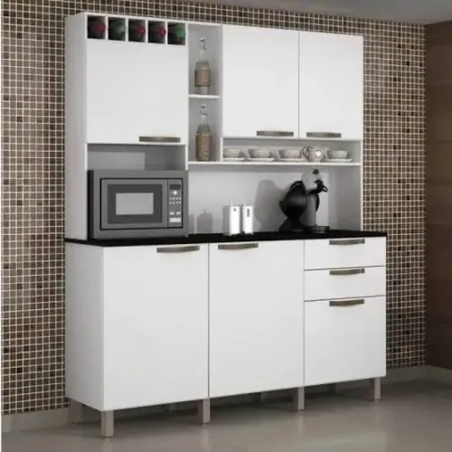 Kit cozinha Topázio com 3 gavetas e adega - FRETE GRÁTIS