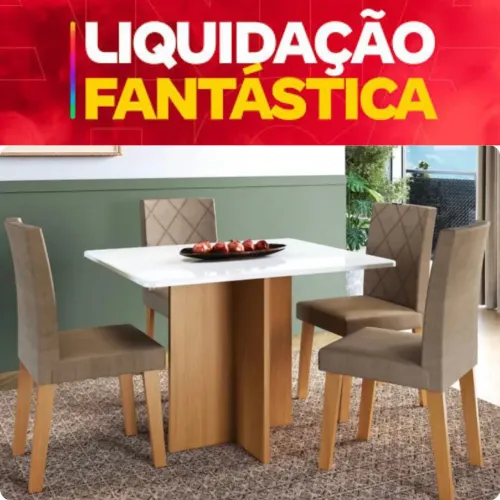 Liquidação mesa com 4 cadeiras Miami
