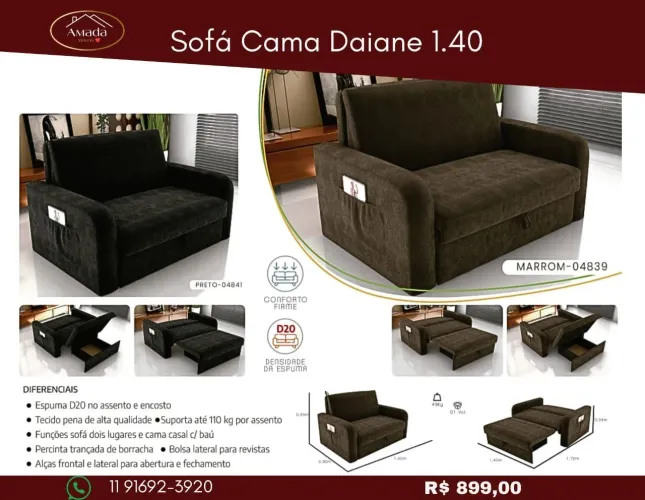 Sofá cama Daiane - Entrega em 3 dias 