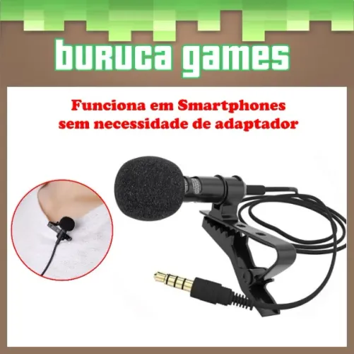 Microfone de Lapela plugue P3 próprio para celular