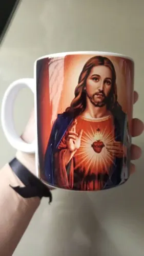 Canecas de cerâmica personalizadas com imagens católicas 