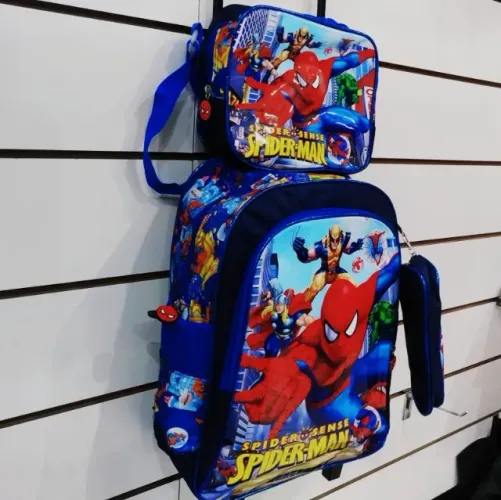 Mochila Com Rodinha Kit 3pçs Homem Aranha Da22253 Promoç Dy