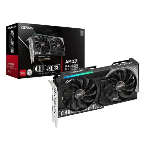 Placa de Vídeo ASRock AMD Radeon RX 9060 XT Challenger OC, 8GB, GDDR6, Nova, Lacrada