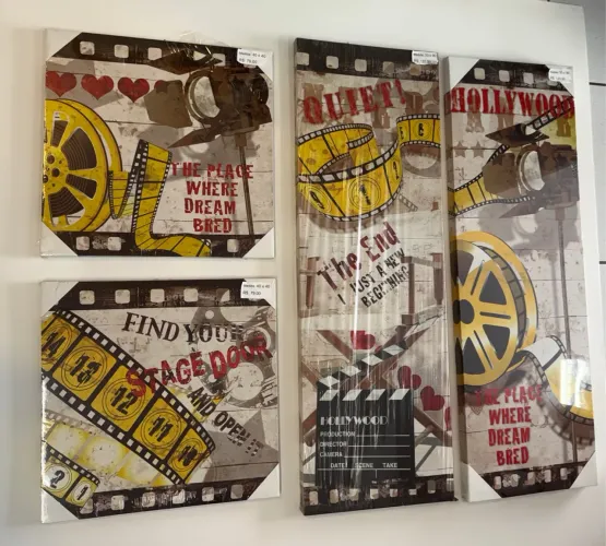 Conjunto de telas decorativas Hollywood 4 peças