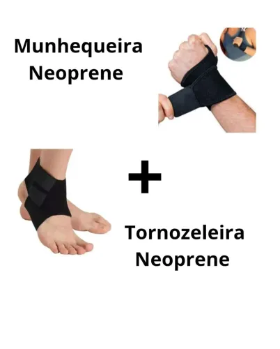 Kit Neoprene de proteção: Munhequeira + Tornozeleira