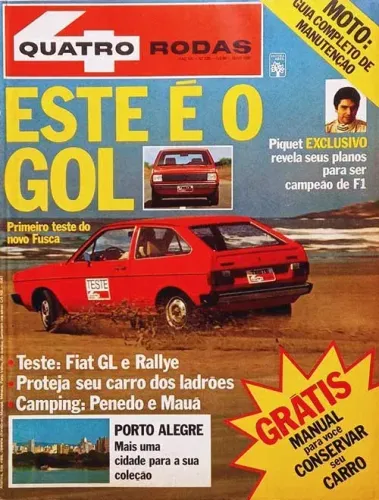 Revista Quatro Rodas - Gol 1980, Opala Diplomata 6 cil., Fiat 147 GL e Rallye Europa