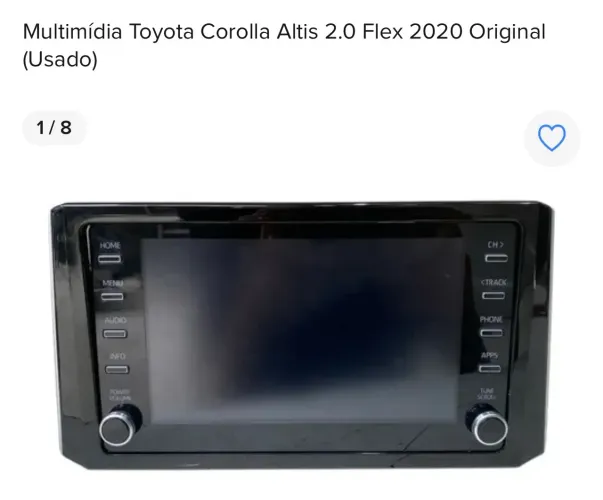 Multimídia Toyota Corolla Altis 2.0 Flex 2020 Original
