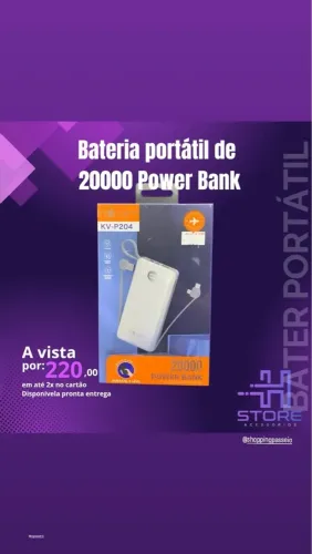 Bateria Portátil 20000 Power Bank - Disponível Pronta Entrega