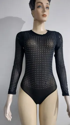 Body de tule com strass