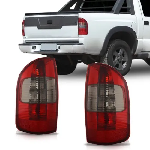 Par de Lanterna Traseira S10 Pitbull Modelo Liso Fumê Novo