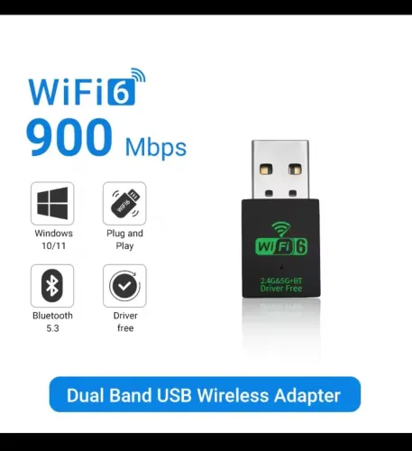 Adaptador Wi-fi 6 + Bluetooth AX900 Wallram 5ghz