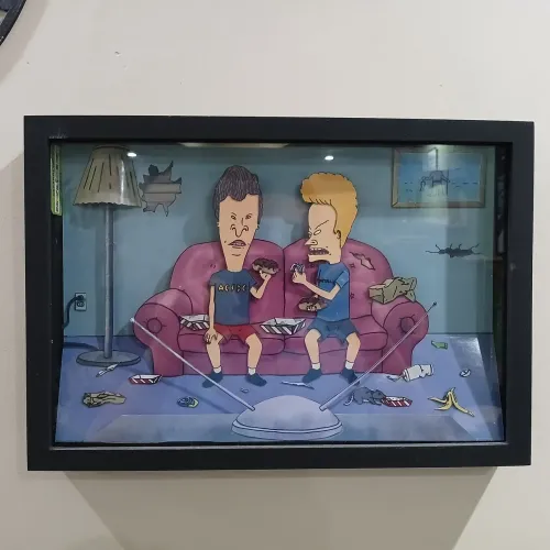 Quadro Diorama 3D - Beavis e Butt-Head