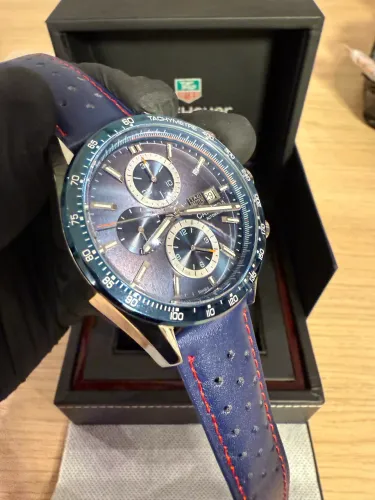 Relógio TAG Heuer Carrera Calibre 16 Automático Cronógrafo Azul - Linha AAA+
