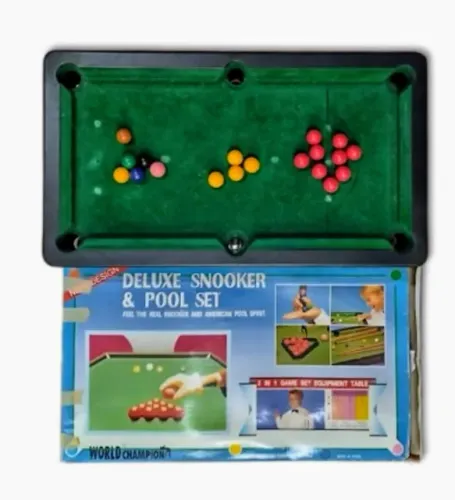 Antigo Jogo Retro Vintage Mini Mesa de Sinuca e Snooker Deluxe Snooker & Pool Set Anos 90
