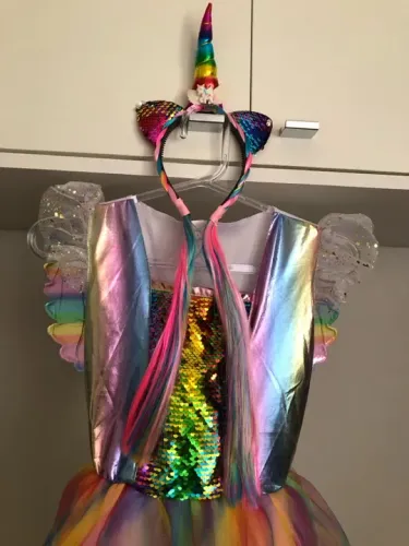 Fantasia de Unicórnio Infantil veste 4 a 7 anos