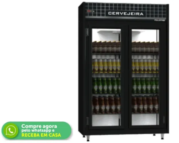 Cervejeira 2 Portas PoloFrio Preta Nova 220v 