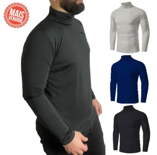 Camisa Gola Alta Motoqueiro Térmica UV Segunda Pele Proteção Solar