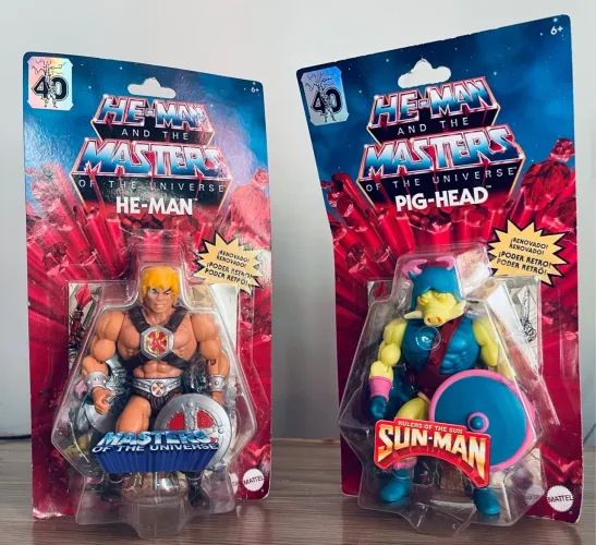 Kit 02 Bonecos He-Man e Pig-Head - Masters of the Universe - Action Figures