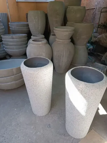 Vasos de planta em concreto