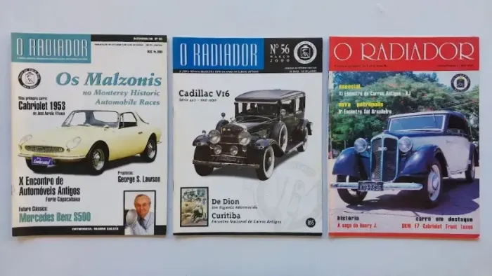 3 Revistas O Radiador VCCB RJ - Malzoni Cadillac V16 Dkw F7