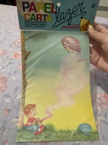 Bloquinho com 12 papéis de cartas raro e da década de 80/90