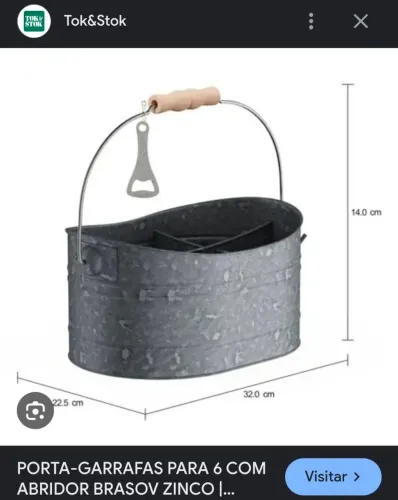 PORTA-GARRAFAS OU TALHERES BRASOV ZINC TOK&STOK 