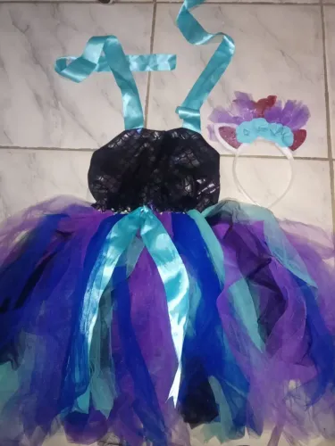 Fantasia Sereia com Tiara  - Perfeita para Festas!