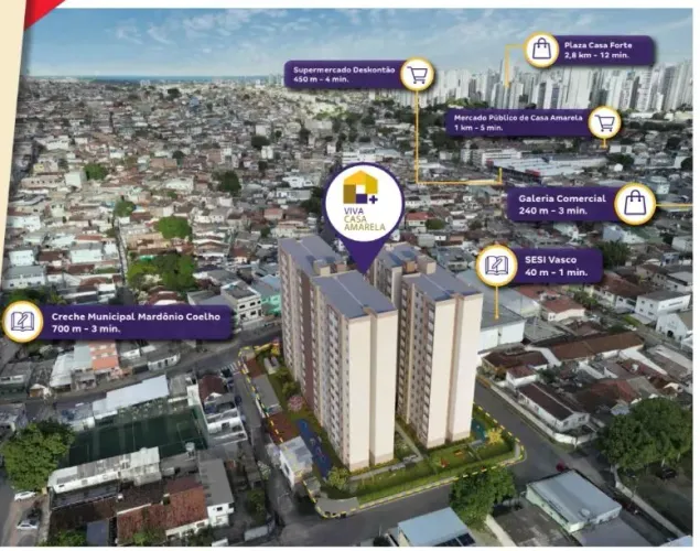Imóvel ViVa Casa Amarela com 2 quartos em Nova Descoberta - Recife - PE