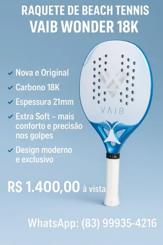 Raquete de Beach Tennis Vaib Wonder 18K 