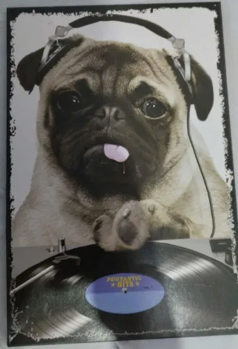 Quadro Decorativo Pug DJ - Pugtastic Hits
