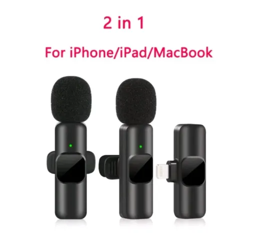 Microfone Lapela para iPhone/iPad/MacBook 2 em 1