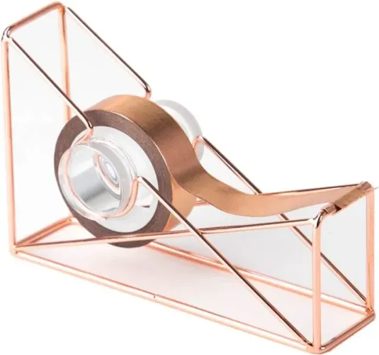 Suporte Dispensador de Fita Adesiva Durex Rosa