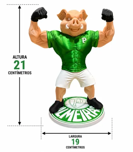 Mascote Palmeiras Porco Musculoso 3d Com Chaveiro Grátis