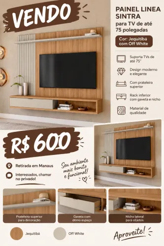 Painel de tv até 75 polegadas
