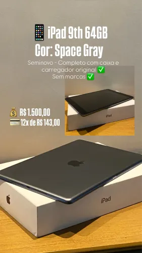 iPad 9th 64gb - Cor: Space Gray