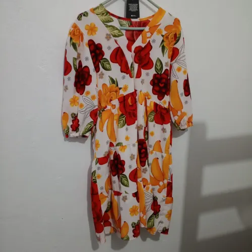 Vestido longo feminino vestido florido com forro tamanho G