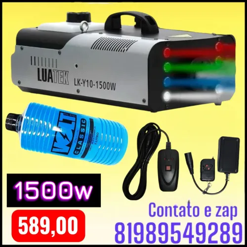 MAQUINA DE FUMAÇA 1500W COM 1 LITRO DE FLUÍDO