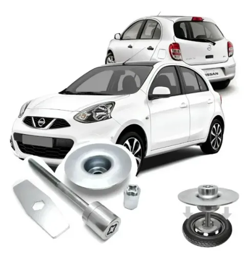 Kit Trava Antifurto Estepe Nissan March_Aceito Cartão