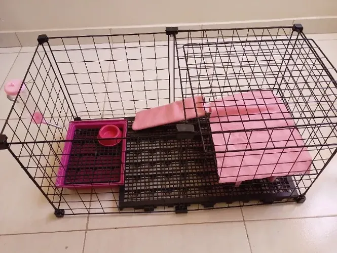 Gaiola Grande Completa para Animais 0,80cm x 0,40cm x 0,40cm