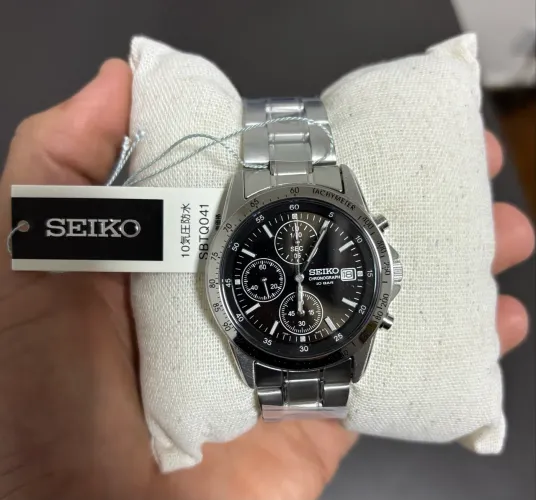 Relógio Seiko Spirit Chrono Preto SBTQ041 Pronta Entrega