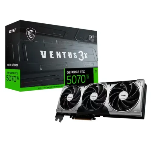 Placa de Vídeo MSI Ventus 3X OC NVIDIA GeForce RTX 5070Ti 16GB GDDR7 (NOVA)