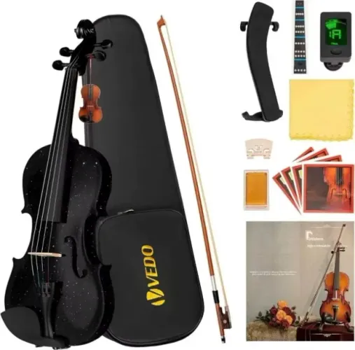 Conjunto violino VEDO 4/4 tamanho normal - todos os acessórios - céu estrelado brilhante