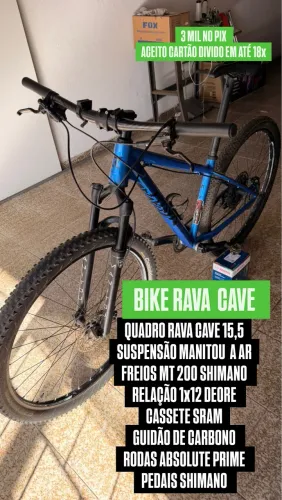 BIKE RAVA CAVE 15,5 C/ SUSPENSÃO MANITOU