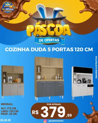 Armário de cozinha 120 cm c/5 portas(Pague na entrega)