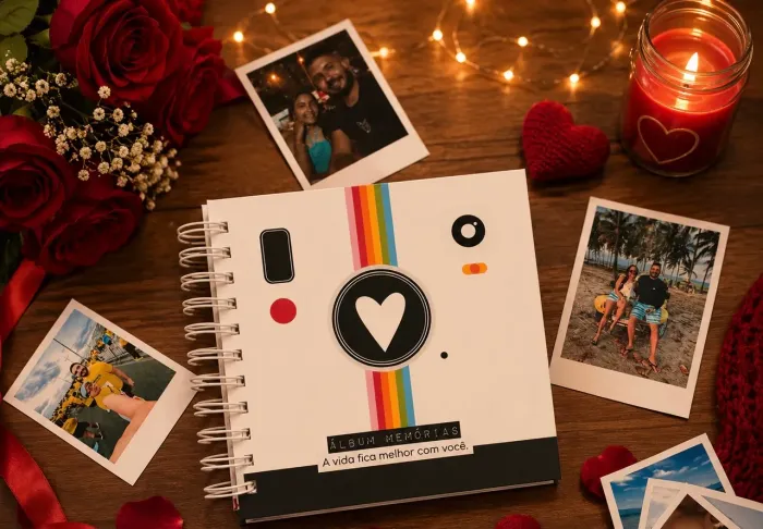 Álbum de Fotos Polaroid Personalizado - Presente Dia dos Namorados
