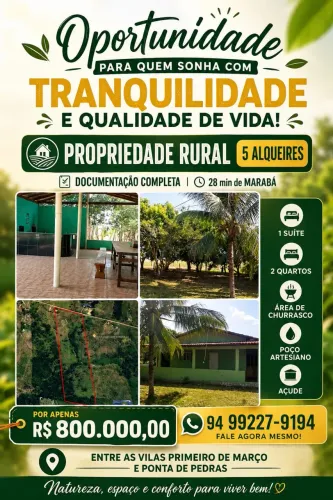 Vendo Terra de 5 alqueires.