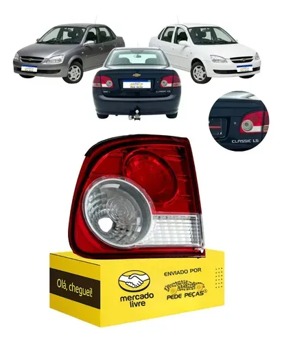 Sinaleira Traseira Tampa Gm Classic 2010 11 12 13 A 2016 Ld Direito/passageiro Bicolor