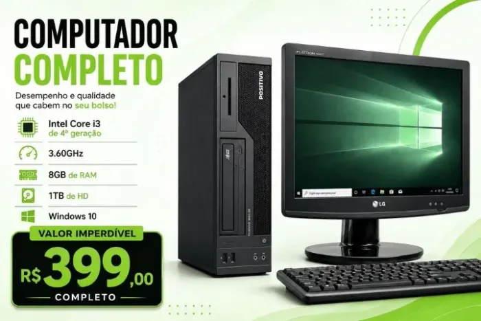 Computador Completo INTEL CORE I3 4° 3.60 GHz
